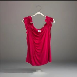 Vintage Anthropologie Women’s Pink Ruffle Sleeve Top Spring 2004/2005 Size L